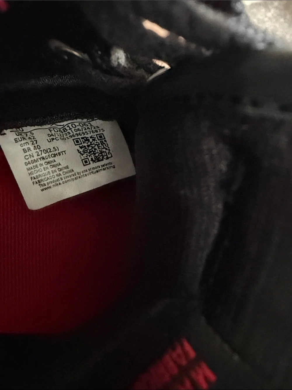 Nike Black and Red High-Top Sneakers